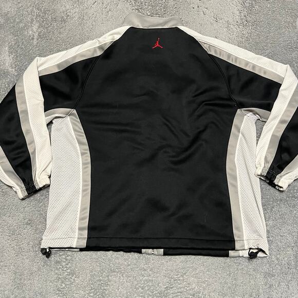Vintage Jordan Sweatshirt Mens Large Full Zip Track Jacket Black Grey - Picture 3 of 8